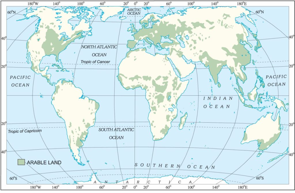 World Distribution of Arable Land Max IAS