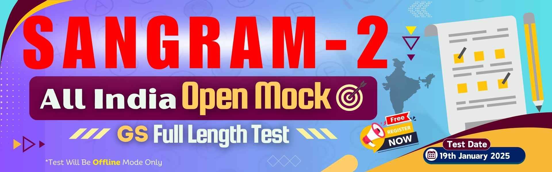 Sangram 2 2025 All India Open Mock Full Length Test Max IAS